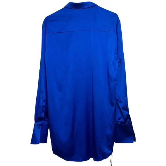 SER.O.YA NWT’s Karry Silk Shirt in Royal Blue. Size small - Picture 2 of 11
